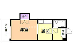 藤井ビル菊水1 1DKの間取図画像