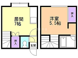 ヴェルディ北郷 1LDKの間取図画像