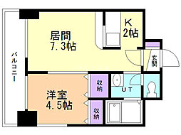 アーク菊水43 1LDKの間取図画像