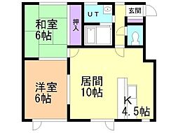 マリオンビレッヂ 2LDKの間取図画像