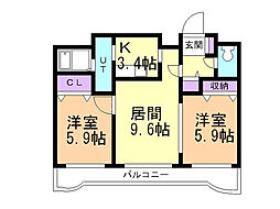 ルシード菊水元町 2LDKの間取図画像