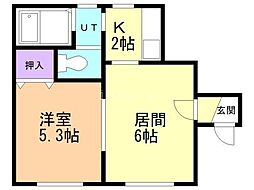 ホワイトハイツ 1LDKの間取図画像