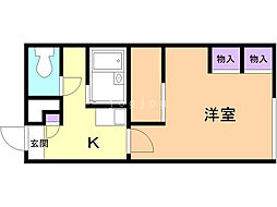 レオパレスエクセラン1 1Kの間取図画像