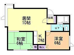 レジェンド'92 2LDKの間取図画像