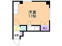 ツインブランシェ西館 ワンルームの間取図画像