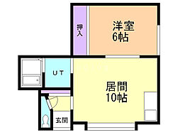 大和コーポ 1LDKの間取図画像