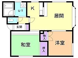 サングレース23 2LDKの間取図画像