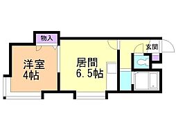 コンチェルト 1DKの間取図画像