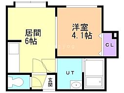 プレシャス 1DKの間取図画像