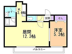 グランデディモーラ 1LDKの間取図画像