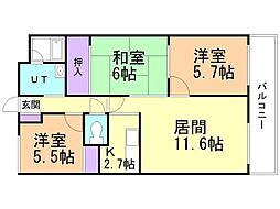 サントアリオ・デ大谷地 3LDKの間取図画像