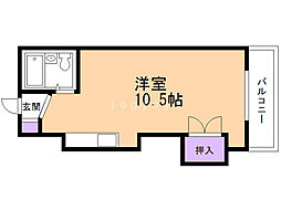 小林ビルヴァンドーム菊水 ワンルームの間取図画像