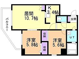 フェニックス真栄 2LDKの間取図画像