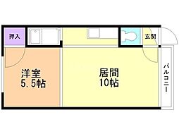 カサデューク白石 1LDKの間取図画像