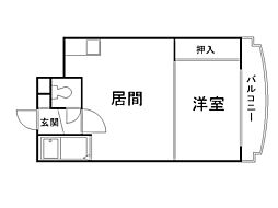パークヒルズ新札幌 1DKの間取図画像