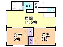 メゾンルミエールA 2LDKの間取図画像
