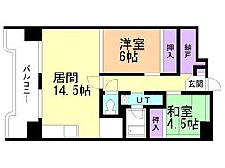 ビレッジハウス桜台タワー4号棟 2LDKの間取図画像