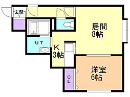 ロッソ2 1LDKの間取図画像