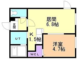 ウインひばりが丘 1LDKの間取図画像
