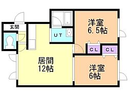 マンションエム 2LDKの間取図画像