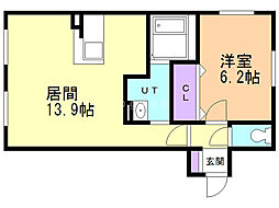 ポルトボヌールS 1LDKの間取図画像