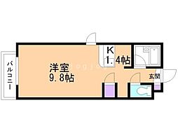 第2サンコーハイツ 1Kの間取図画像