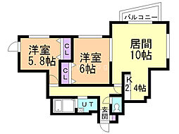 ファミリーコート新札幌 2LDKの間取図画像