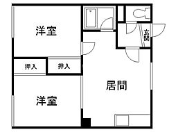 ハイツひろ 2LDKの間取図画像