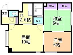 パスウェイ677D-1 2LDKの間取図画像