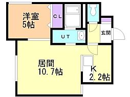 ラージヒル南郷18 1LDKの間取図画像