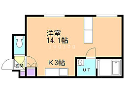 カメリア南郷 1Kの間取図画像