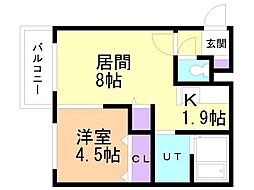 ミオンズ清田 1LDKの間取図画像