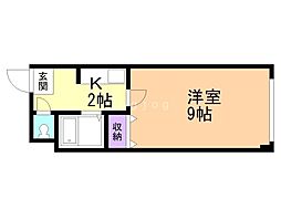 ベルファーレ白石 1Kの間取図画像