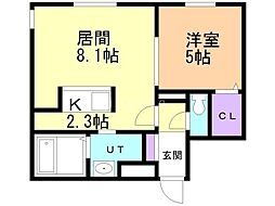SORTE677 1LDKの間取図画像