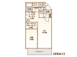 グランステージ 2階1LDKの間取り