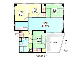 ベルハイム北沢 1階4LDKの間取り