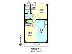 リンピアワッセナー 2DKの間取図画像