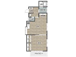 松林アパート 1LDKの間取図画像