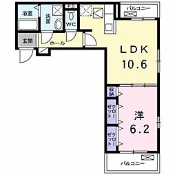 グラースベルデ 1LDKの間取図画像