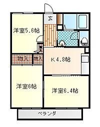 ディアス大豆島 3Kの間取図画像