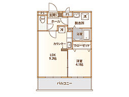 ユーグランスコート高田 1LDKの間取図画像