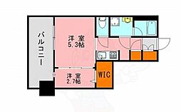 西鉄天神大牟田線 西鉄平尾駅 徒歩13分の賃貸マンション 5階2Kの間取り