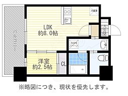 ドゥーエ赤坂 1LDKの間取図画像