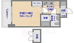 ピュアドームトレンディー高宮 1Kの間取図画像