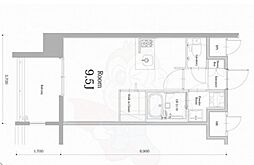 エンクレスト博多駅南BASE 1Kの間取図画像