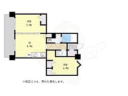 エステムプラザ天神EASTプレミアムタワー 1Kの間取図画像
