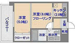 エステート・モア薬院通り 2Kの間取図画像