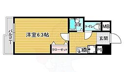 マンション花房 1Kの間取図画像