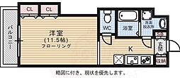 ロイヤル博多駅前 1Kの間取図画像
