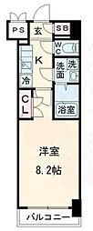 アクタス桜坂レノア 1Kの間取図画像